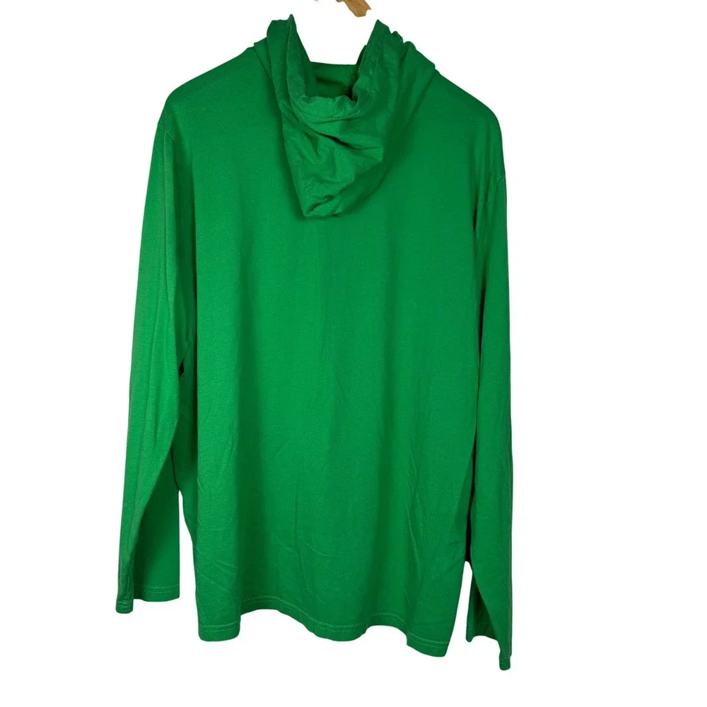 Polo Ralph Lauren Hooded Tee Mens XL Green Long Sleeve Cotton Pony Logo
